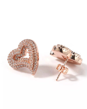 Fully Paved Heart Earrings