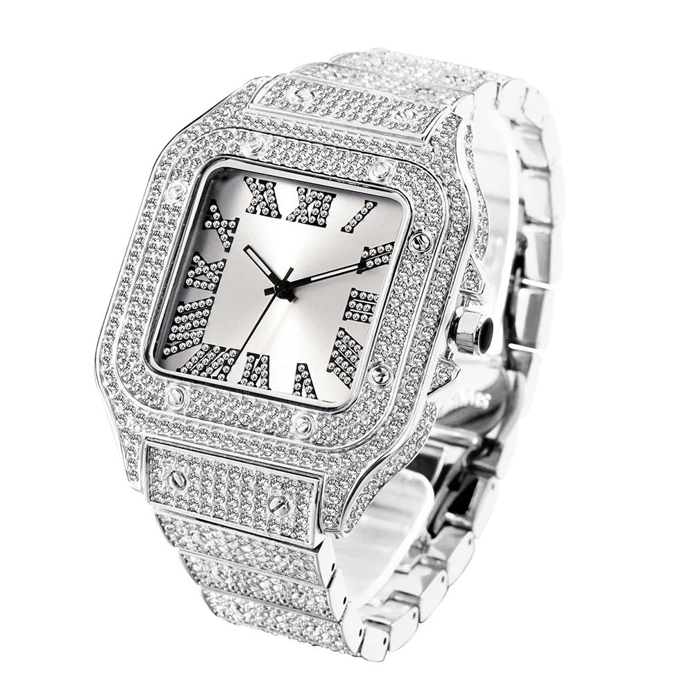 Full Crystal Square Watch