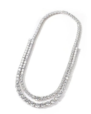 Double Diamond Tennis Necklace