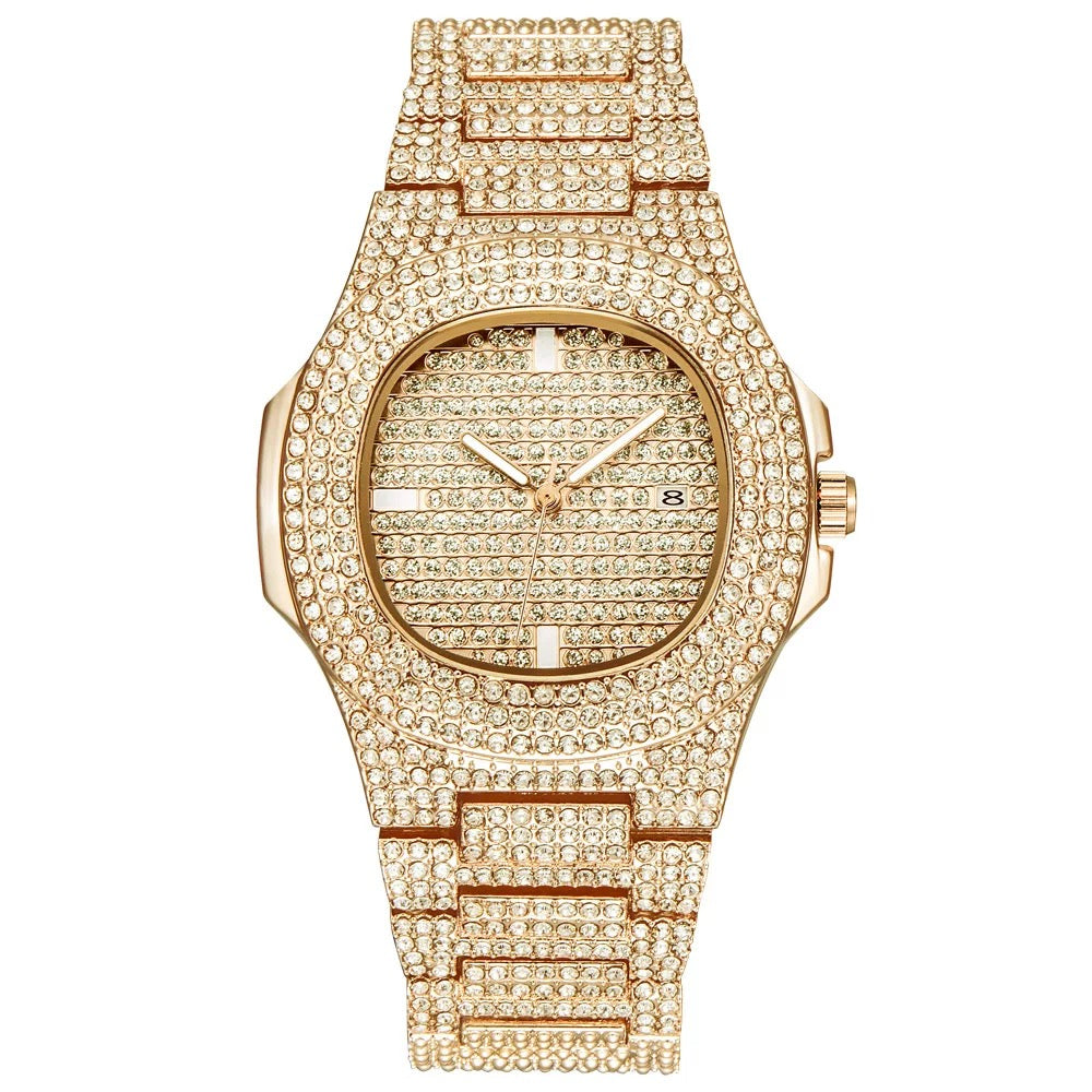 Fully Paved Baguette Square Watch