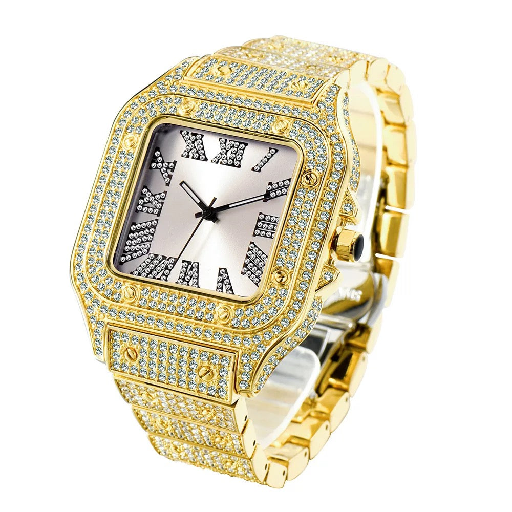 Full Crystal Square Watch