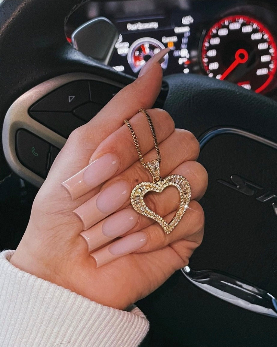 Iced Out Cursive Heart Necklace