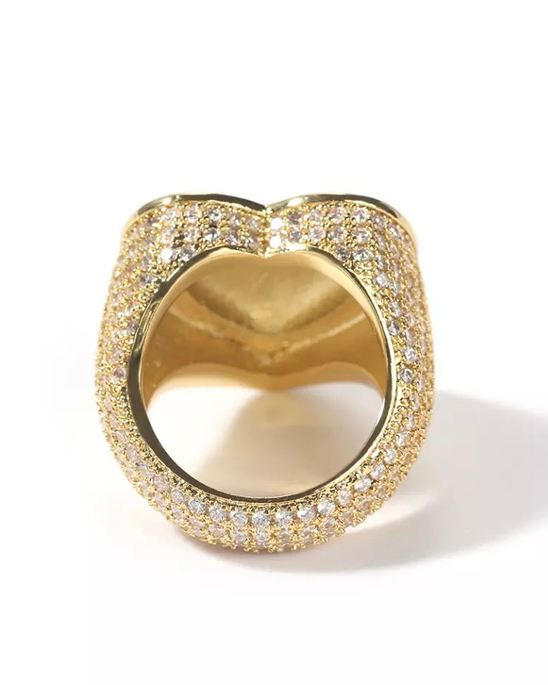 Heavy Rich Clustered Heart Ring