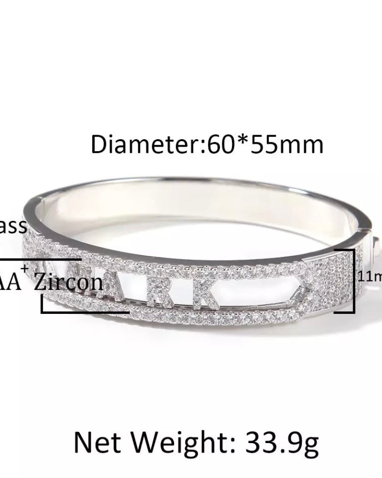 Custom Name Sliding Bangle Bracelet